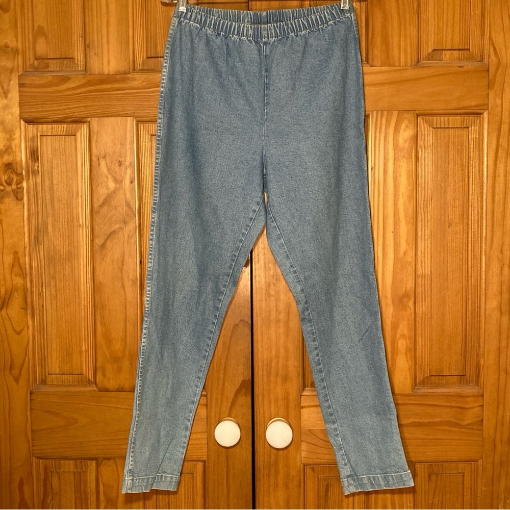 NWOT Bill Blass Vintage 80s 90s Pull On Lightweight Denim Pants Blue Size Medium
